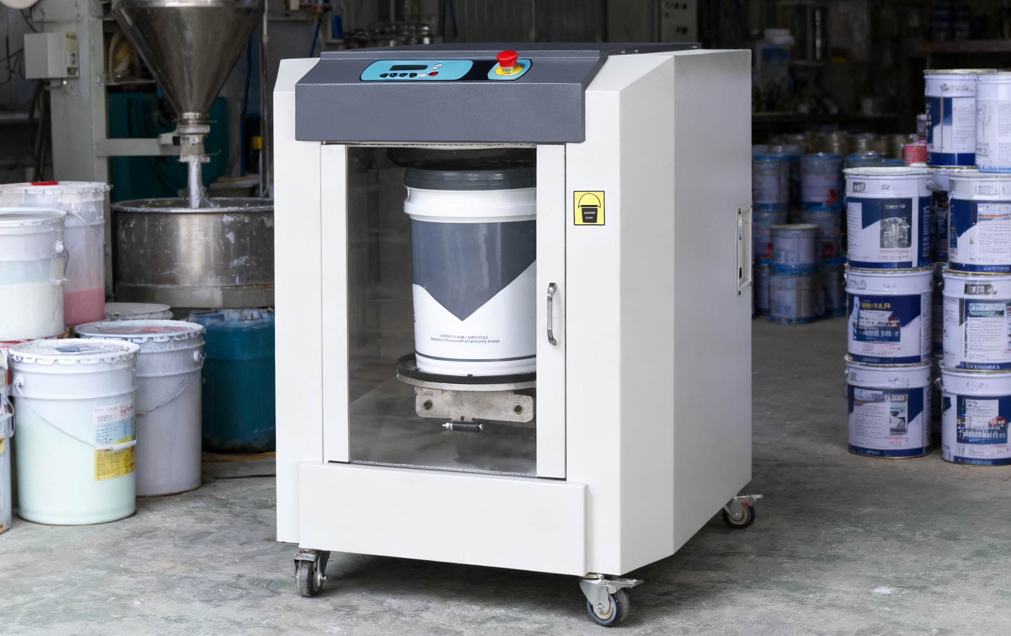Electric Paint Shaker in a paint shop